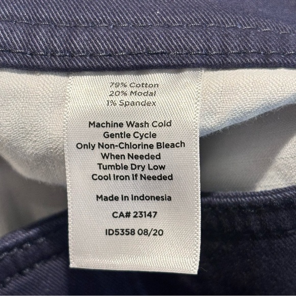 TALBOTS SZ 16 Navy Wider Straight Leg Slit Pockets Stretchy Trousers Pants NEW - Picture 10 of 10